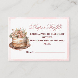 Rosa elegante Windel-Raffle Baby Shower Einlage Visitenkarte
