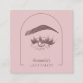 Rosa Eleganter Arc Beauty Salon QR Code Quadratische Visitenkarte (Vorderseite)