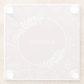 Rosa Eleganter Damask Personalisierter Untersetzer (Rückseite)