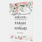 Rosa eleganter islamischer Hochzeitstil Acrylschild (Winkel)