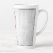 Rosa Eleganter Pfau Personalisierte Latte-Tasse Milchtasse (Rechts)