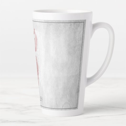 Rosa Eleganter Pfau Personalisierte Latte-Tasse Milchtasse (Rechts)