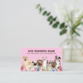 Rosa Eleganter QR Code Dog Grooming Visitenkarte (Stehend Vorderseite)