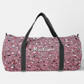 Rosa eleganter simulierter schimmernder Partikelef Duffle Bag (Vorderseite)