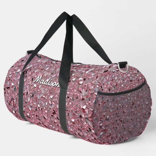 Rosa eleganter simulierter schimmernder Partikelef Duffle Bag (Rechte Ecke)