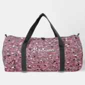 Rosa eleganter simulierter schimmernder Partikelef Duffle Bag (Rückseite)