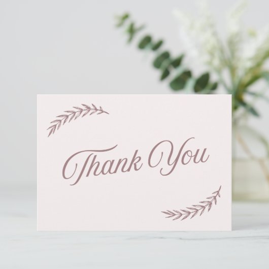 Rosa elegantes boho Brautparty Danke, Anmerkungen Dankeskarte (Stehend Vorderseite)