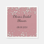 Rosa elegantes Brautparty, Hochzeit Serviette (Vorderseite)