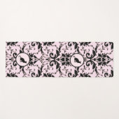 Rosa elegantes Cat Damask Muster Yogamatte (Vorderseite (Horizontal))