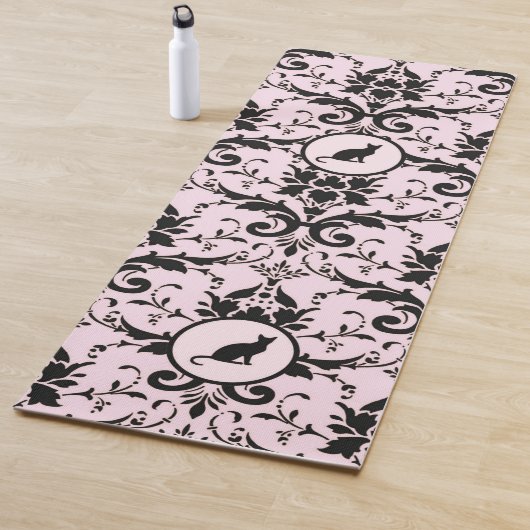 Rosa elegantes Cat Damask Muster Yogamatte (Beispiel)