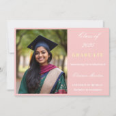 Rosa Elegantes Foto Einladung (Vorderseite)