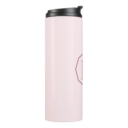 Rosa, elegantes Monogramm personalisiert Thermosbecher (Nach links gedreht)