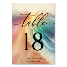 Rosa elegantes Ocean Beach Summer Watercolor Table