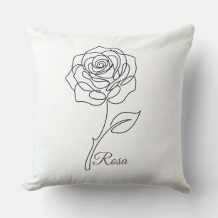 Rosa: Elegantes One-Line-Art-Kissen Kissen
