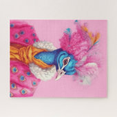 Rosa Elegantes Pfauenpuzzle Puzzle (Horizontal)