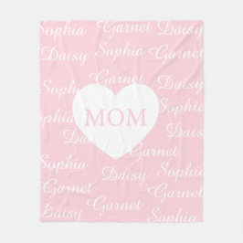 Rosa elegantes Schrift Familiennamen Monogramm Her Fleecedecke
