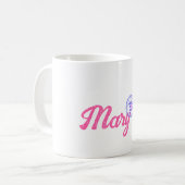 Rosa Elegantes Script Beste Mama Motif Kaffeetasse (Vorderseite Links)
