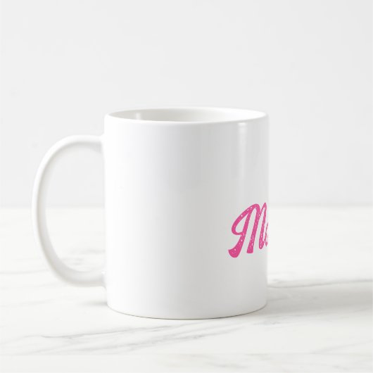 Rosa Elegantes Script Beste Mama Motif Kaffeetasse (Links)