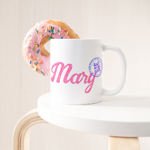 Rosa Elegantes Script Beste Mama Motif Kaffeetasse