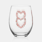 Rosa Elegantes Set mit Blumenrahmen Trinkbehälter Weinglas Ohne Stiel (Vorderseite)