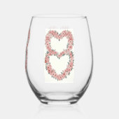 Rosa Elegantes Set mit Blumenrahmen Trinkbehälter Weinglas Ohne Stiel (Rückseite)