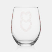 Rosa Elegantes Set mit Blumenrahmen Trinkbehälter Weinglas Ohne Stiel (Rechts)