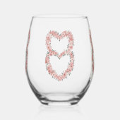 Rosa Elegantes Set mit Blumenrahmen Trinkbehälter Weinglas Ohne Stiel (Links)