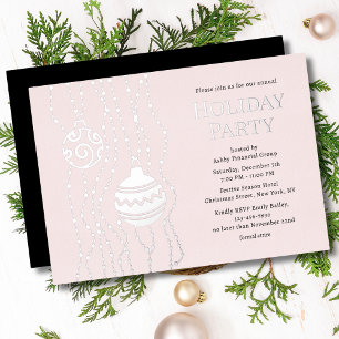Rosa Elegantes Weihnachts-Party Corporate Holiday Folieneinladung