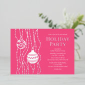 Rosa Elegantes Weihnachts-Party Corporate Holiday Folieneinladung (Stehend vorne)