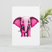 Rosa Elephant Art Card (Stehend Vorderseite)