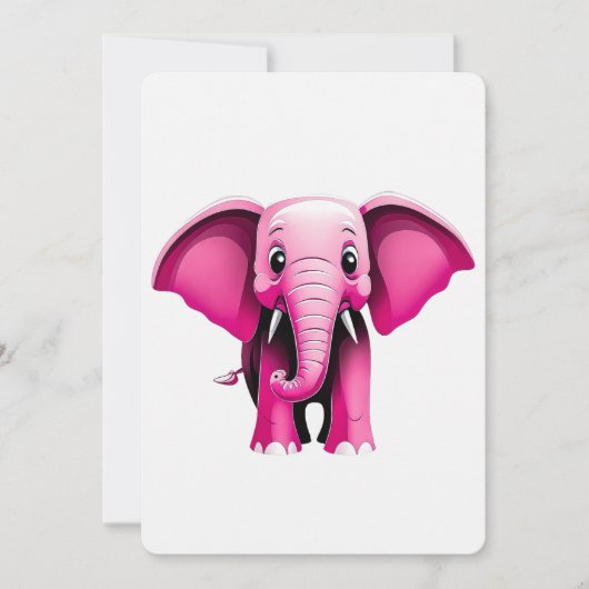 Rosa Elephant Art Card (Vorderseite)