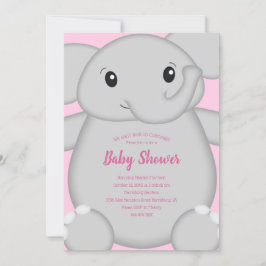 Rosa Elephant Baby Dusche Einladung