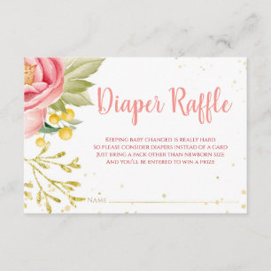 Rosa Elephant Baby Dusche Windeln Raffelkarte Begleitkarte