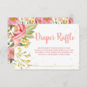 Rosa Elephant Baby Dusche Windeln Raffelkarte Begleitkarte (Vorne/Hinten)