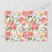 Rosa Elephant Baby Dusche Windeln Raffelkarte Begleitkarte (Rückseite)