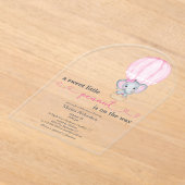 Rosa Elephant Baby Girl Dusche Arch Acryleinladungen (Ablage )
