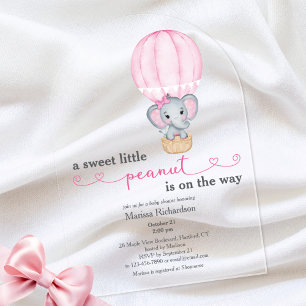 Rosa Elephant Baby Girl Dusche Arch Acryleinladungen