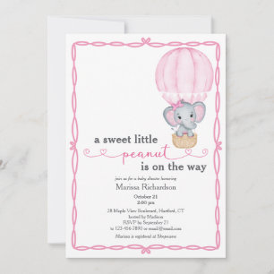 Rosa Elephant Baby Girl Dusche Einladung