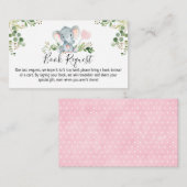 Rosa Elephant Babydusche Buchungsanfrage Begleitkarte (Vorne/Hinten)