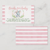 Rosa Elephant Babydusche Buchungsanfrage Begleitkarte (Vorne/Hinten)