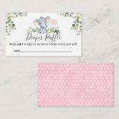 Rosa Elephant Babydusche Windelwanne Begleitkarte (Vorne/Hinten)