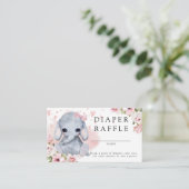 Rosa Elephant Babydusche Windelwanne Begleitkarte (Stehend Vorderseite)