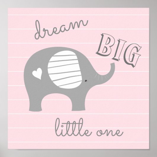 Rosa Elephant Dream Big Little One Kinderzimmer De Poster (Vorne)