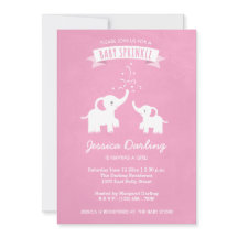 Rosa Elephant Girl Sprinkle Dusche Einladung