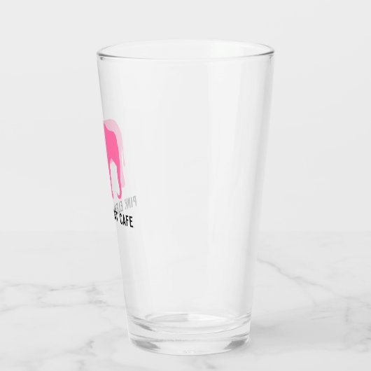 Rosa Elephant Silhouette Personalisiert Glas (Links)