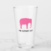 Rosa Elephant Silhouette Personalisiert Glas (Vorderseite)