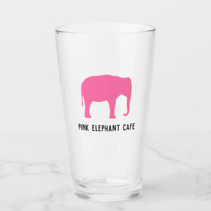 Rosa Elephant Silhouette Personalisiert Glas