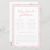 Rosa Elephant Stripe Dusche Vorhersagekarte (Vorne/Hinten)