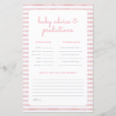 Rosa Elephant Stripe Dusche Vorhersagekarte (Vorderseite)