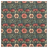 Rosa / Elfenbein / Grüner Blumenjugend Stoff (Muster)